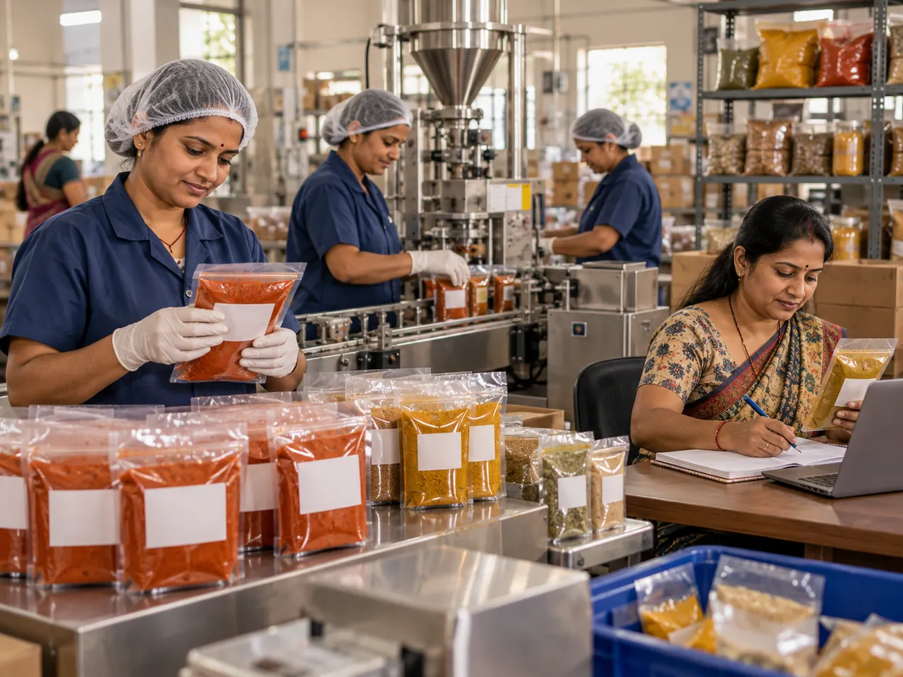Women on the packing team